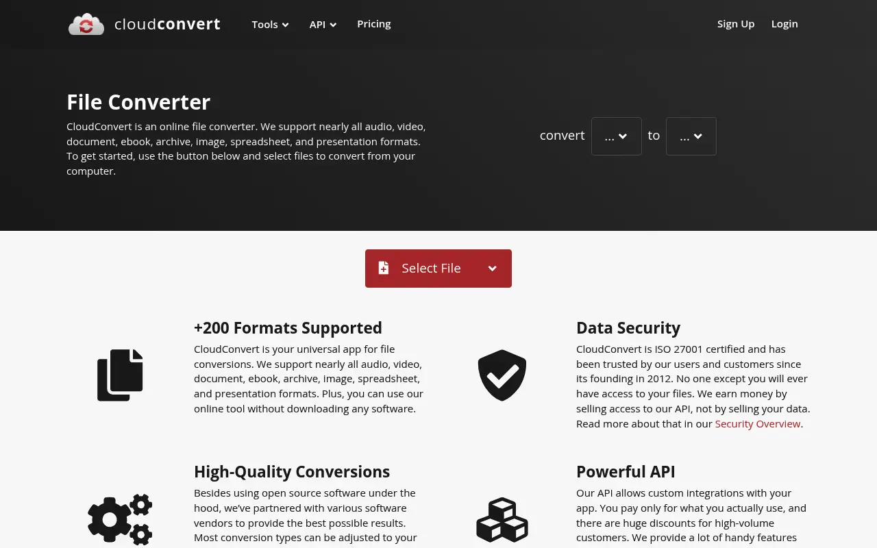 CloudConvert website screenshot