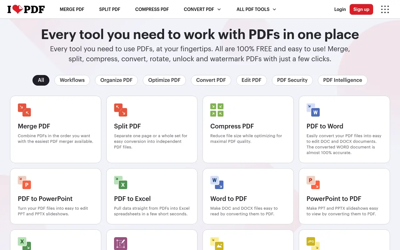 iLovePDF website screenshot