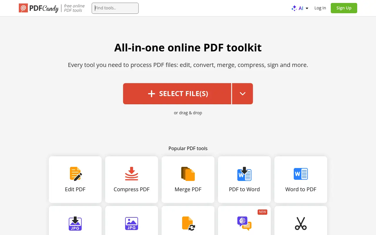 PDF Candy website screenshot